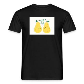 BIRNE - Männer T-Shirt - Schwarz - Vorne - AI Model Male 178 light (178cm)
