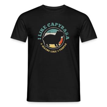 Capybara Introvert Retro Vintage - Men's T-Shirt - black - Front - AI Model Male 178 light (178cm)