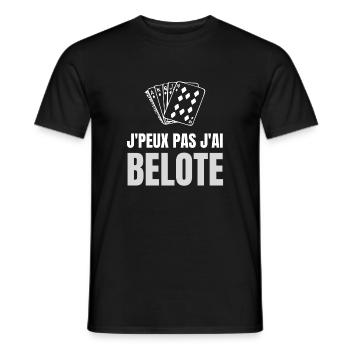 T-shirt Humor Jeux de Cartes belote - T-shirt homme - noir - Devant - AI Model Male 178 light (178cm)
