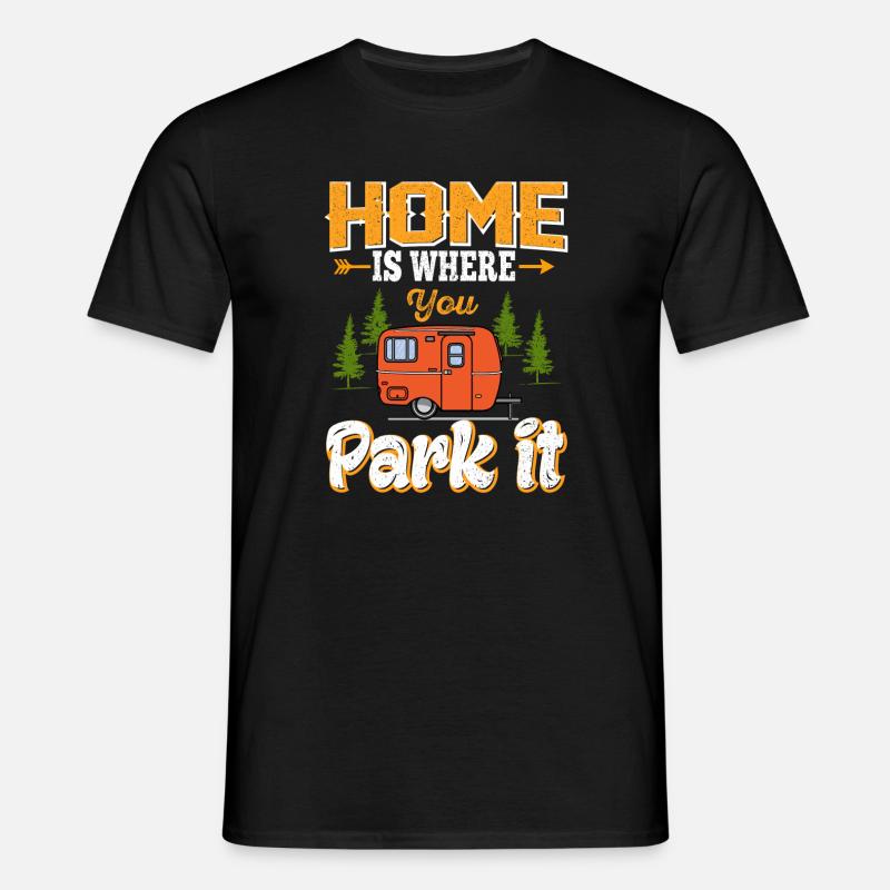 Camping - Männer T-Shirt - Schwarz