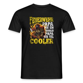 Feuerwehr Papa - Männer T-Shirt - Schwarz - Vorne - AI Model Male 178 light (178cm)