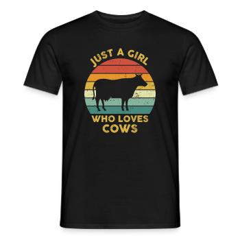 Nur ein Mädchen, das Kühe Vintage liebt - Männer T-Shirt - Schwarz - Vorne - AI Model Male 178 light (178cm)