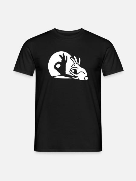 Mano de la sombra del conejo OK signo gesto Bien pico bello - Camiseta hombre - negro
