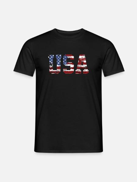 USA flag - Men's T-Shirt - black