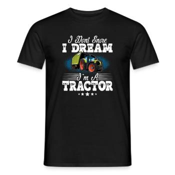 Tractor snoring funny saying - Men's T-Shirt - black - Front - AI Model Male 178 light (178cm)