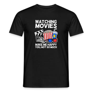 Movie cinema saying television gift popcorn - Men's T-Shirt - black - Front - AI Model Male 178 light (178cm)