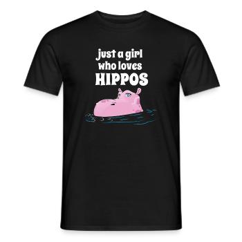 Hippo Hippo Lovers - Men's T-Shirt - black - Front - AI Model Male 178 light (178cm)