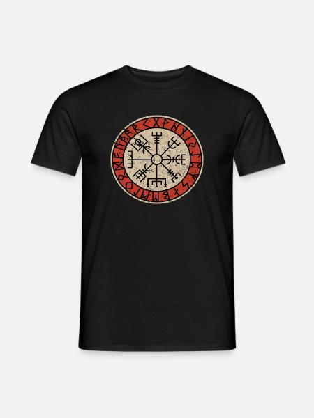 Wikinger Vegvisir Kompass Nordische Mythologie - Männer T-Shirt - Schwarz