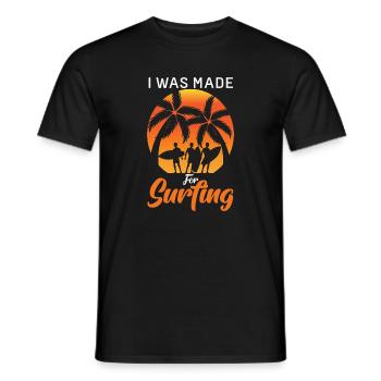 surfing - Men's T-Shirt - black - Front - AI Model Male 178 light (178cm)
