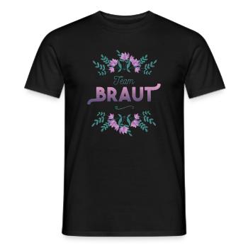 Team Braut mit Blumen Dekor - Männer T-Shirt - Schwarz - Vorne - AI Model Male 178 light (178cm)