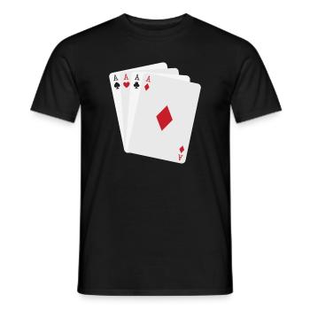 Quatre As Minimalistes - Männer T-Shirt - Schwarz - Vorne - AI Model Male 178 light (178cm)