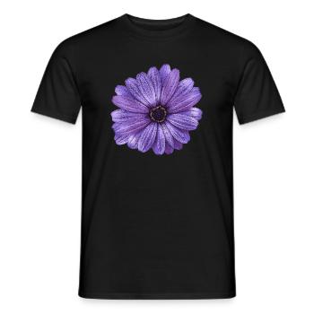 t-shirt mit blumen, Blumendesign Leinwandoptik - Männer T-Shirt - Schwarz - Vorne - AI Model Male 178 light (178cm)