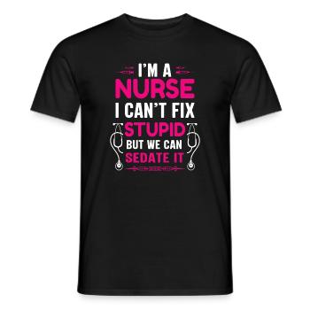 Krankenschwester - Männer T-Shirt - Schwarz - Vorne - AI Model Male 178 light (178cm)