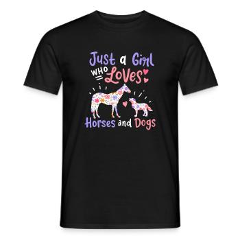 Pferd Hund Pferdeliebhaber Hundeliebhaber - Männer T-Shirt - Schwarz - Vorne - AI Model Male 178 light (178cm)