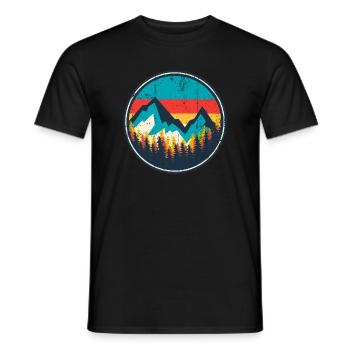 Aurora Ridge Mountain Sonnenuntergang - Männer T-Shirt - Schwarz - Vorne - AI Model Male 178 light (178cm)