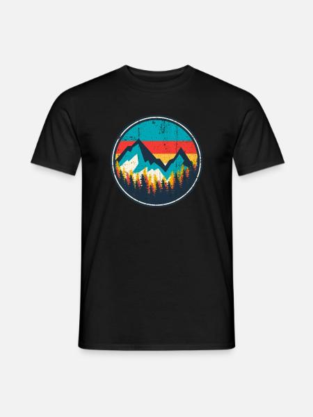 Aurora Ridge Mountain Sunset - Men's T-Shirt - black