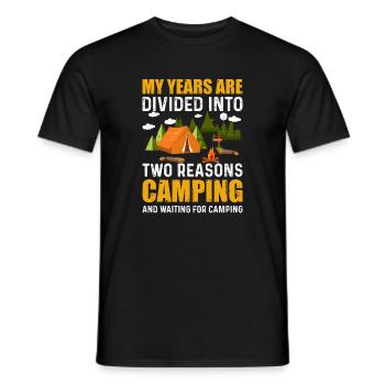 Camping - Men's T-Shirt - black - Front - AI Model Male 178 light (178cm)