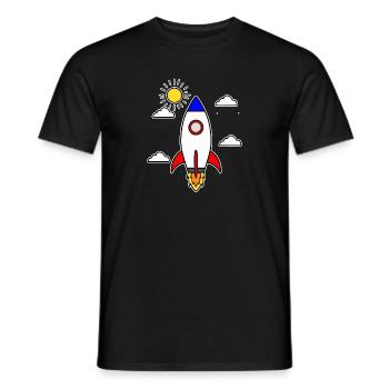 Schulstart Rakete Raumschiff Schulbeginn Schule - Männer T-Shirt - Schwarz - Vorne - AI Model Male 178 light (178cm)