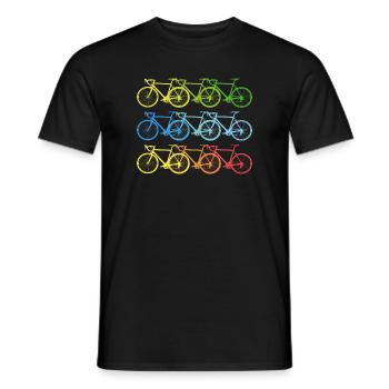 Bicycle colorful bikes cool art gift - Men's T-Shirt - black - Front - AI Model Male 178 light (178cm)