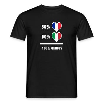 France and Italy 100% Ingenious / Gift - Men's T-Shirt - black - Front - AI Model Male 178 light (178cm)