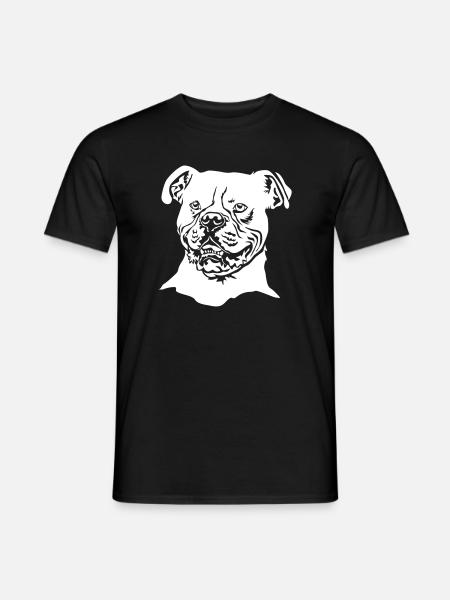 American Bulldog Kopf "Black Edition" - Männer T-Shirt - Schwarz