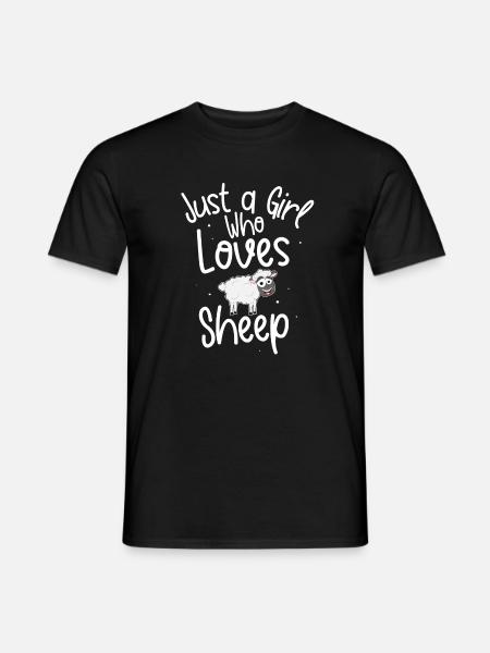 Just A Girl Who Loves Sheep - Men's T-Shirt - black