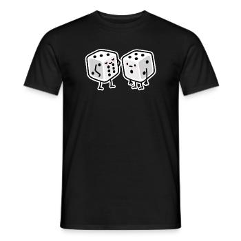 Funny Dice Gym Sixpack Bodybuilding - Men's T-Shirt - black - Front - AI Model Male 178 light (178cm)