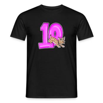 0 ans de lynx chat sauvage lynx ibérique - T-shirt homme - noir - Devant - AI Model Male 178 light (178cm)