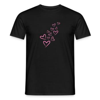 Heart Heart Pattern Pink - Men's T-Shirt - black - Front - AI Model Male 178 light (178cm)
