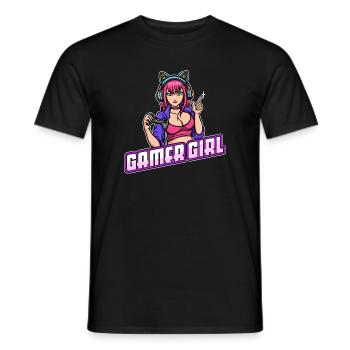 Gamer Königin Headset Controller Zocker - Männer T-Shirt - Schwarz - Vorne - AI Model Male 178 light (178cm)
