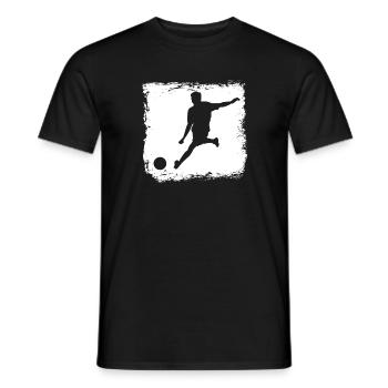 Fußballer Torschuss Silhouette Mannschaft Sport - Männer T-Shirt - Schwarz - Vorne - AI Model Male 178 light (178cm)
