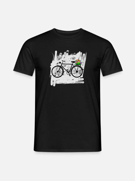 bicycle flowers cyclist - Men's T-Shirt - black