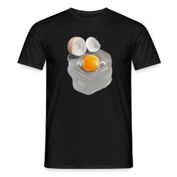 image d’oeuf en gris abstrait - T-shirt homme - noir - Devant - AI Model Male 178 light (178cm)