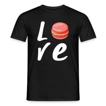 Love Erdbeer-Makron - Geschenk Küche - Männer T-Shirt - Schwarz - Vorne - AI Model Male 178 light (178cm)