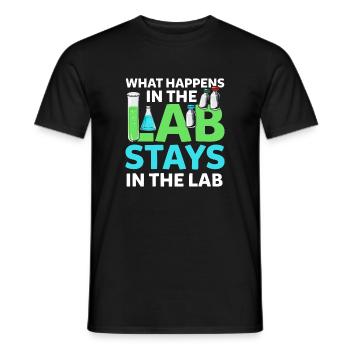 What Happens In The Lab Stays In Lab Chemie Labor - T-shirt homme - noir - Devant - AI Model Male 178 light (178cm)