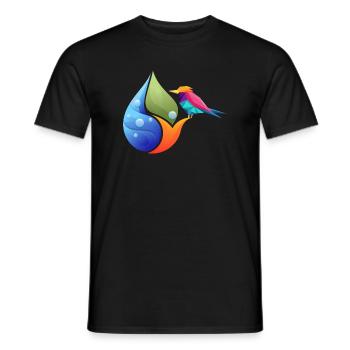Feuille de couleurs géométrique du colibri - T-shirt homme - noir - Devant - AI Model Male 178 light (178cm)