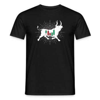Aktien Bulle - Männer T-Shirt - Schwarz - Vorne - AI Model Male 178 light (178cm)