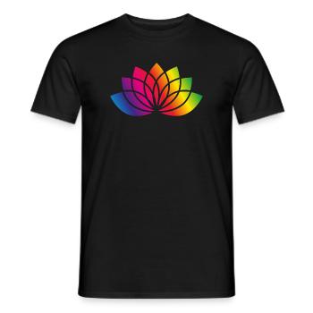 buntes stilisiertes Blüten Symbol - Männer T-Shirt - Schwarz - Vorne - AI Model Male 178 light (178cm)