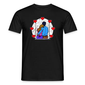 Liebespaar Valentinstag Romantik Herz - Männer T-Shirt - Schwarz - Vorne - AI Model Male 178 light (178cm)