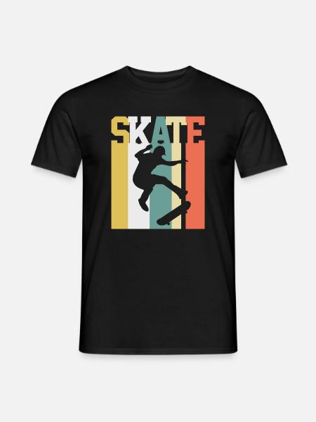 Patinage Skater Skate Vintage - T-shirt homme - noir