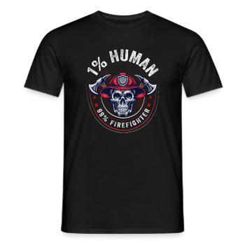 Pompier - T-shirt homme - noir - Devant - AI Model Male 178 light (178cm)