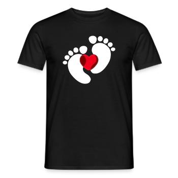 Bébé Pieds Bébé Enceinte Coeur - T-shirt homme - noir - Devant - AI Model Male 178 light (178cm)