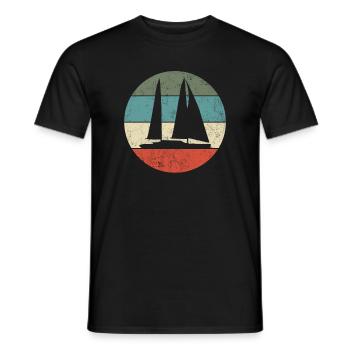 Sailboat - Men's T-Shirt - black - Front - AI Model Male 178 light (178cm)