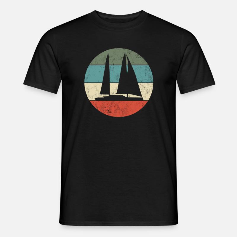 Segelboot - Männer T-Shirt - Schwarz