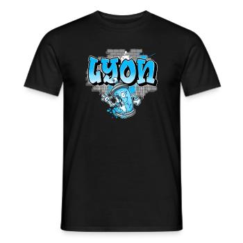 Lyon Graffiti - Männer T-Shirt - Schwarz - Vorne - AI Model Male 178 light (178cm)