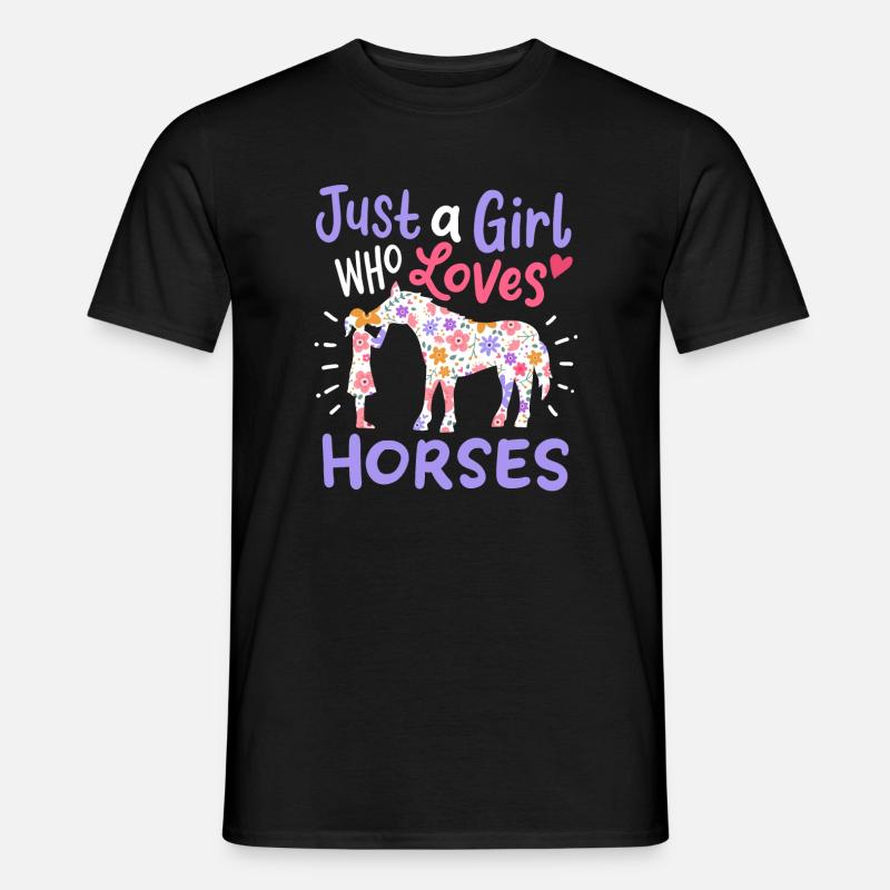 Pferd Pferdeliebhaber - Männer T-Shirt - Schwarz