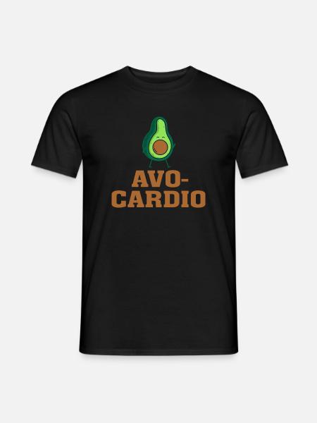 Avocardio T-Shirt – Funny Avocado Fitness Pun Tee - Männer T-Shirt - Schwarz