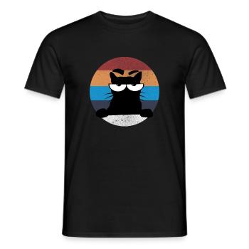 Grumpy Katze - Men's T-Shirt - black - Front - AI Model Male 178 light (178cm)