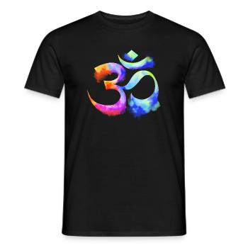 Om arcenciel aquarelle - T-shirt homme - noir - Devant - AI Model Male 178 light (178cm)