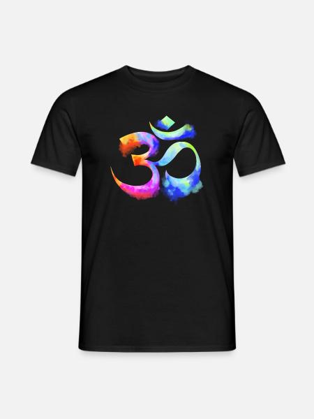 Om arcenciel Aquarell - Männer T-Shirt - Schwarz